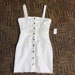 White Denim Overall Dress